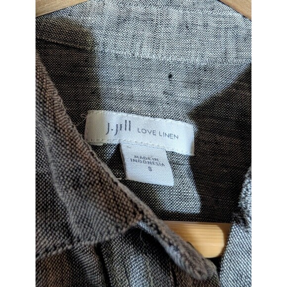 J Jill Love Linen Tunic Shirt Small Gray Long Sleeve - Picture 4 of 8